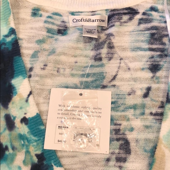 NWT Croft & Barrow Floral Print Cardigan - Picture 6 of 7